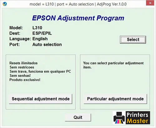 Epson L310 Adjustment Program