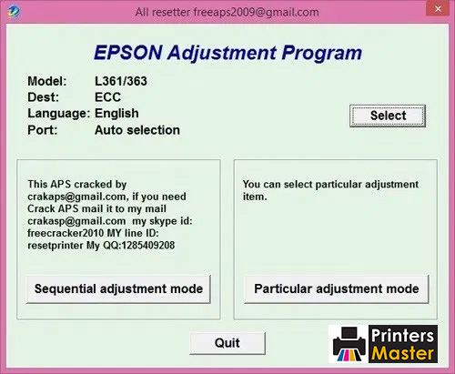 Epson L361 Adjustment Program