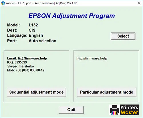 Epson L132 Adjustment Program