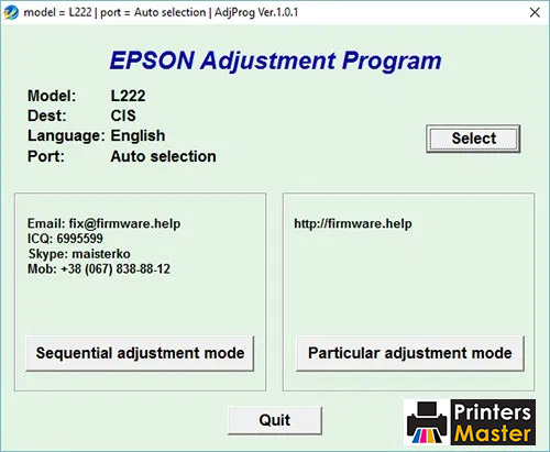 Epson L222 Adjustment Program