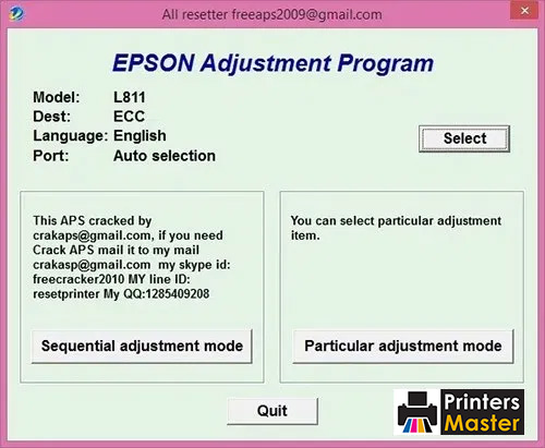 Epson L811 Adjustment Program